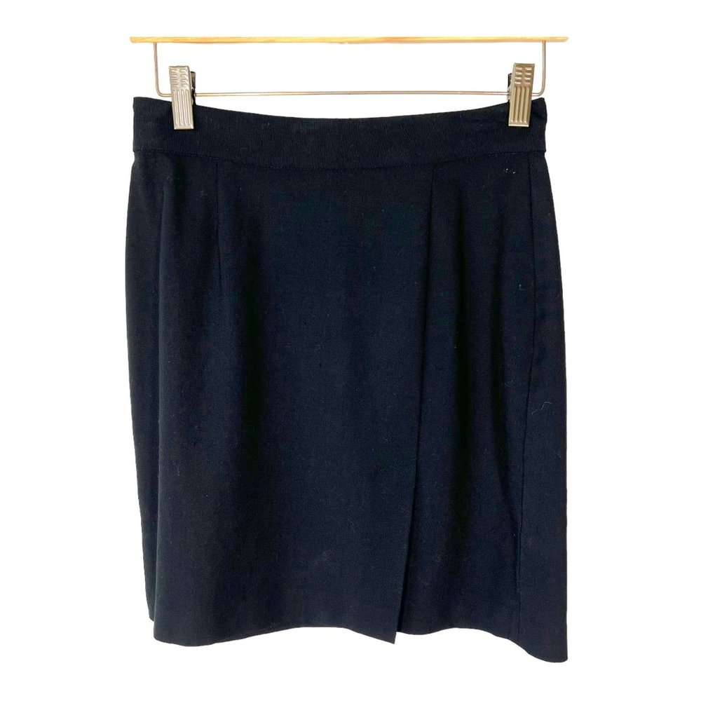 Vintage 90s DKNY Black Wool Mini Skirt 6
